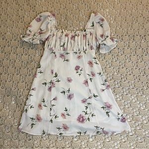 white floral princess dress.